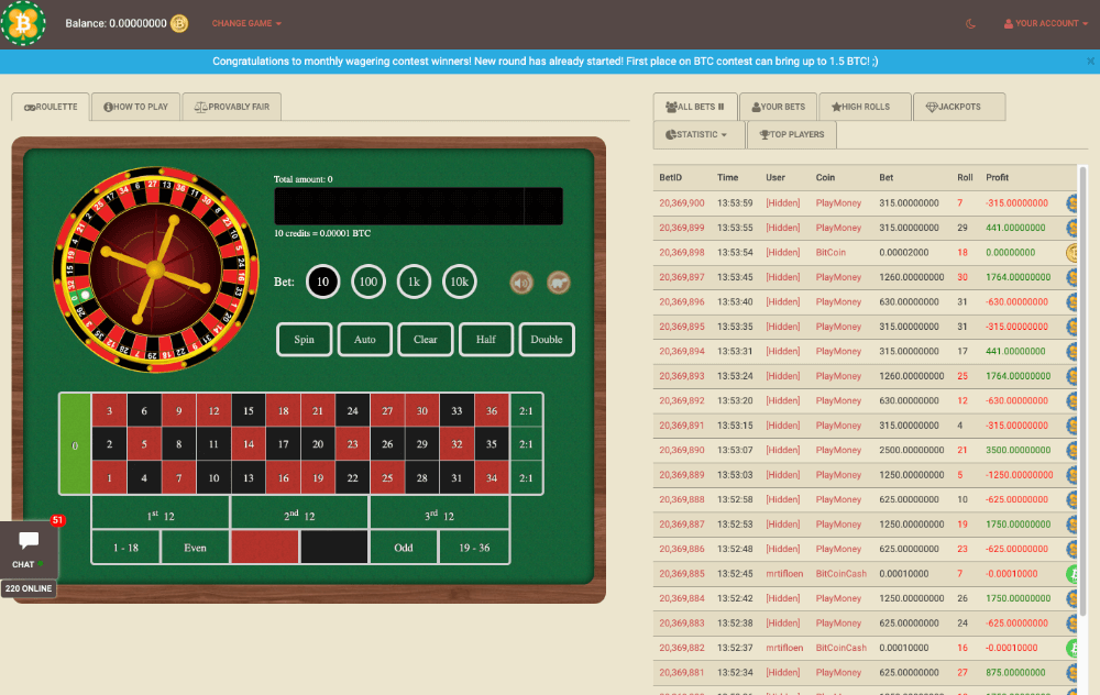 CryptoGames Casino Roulette