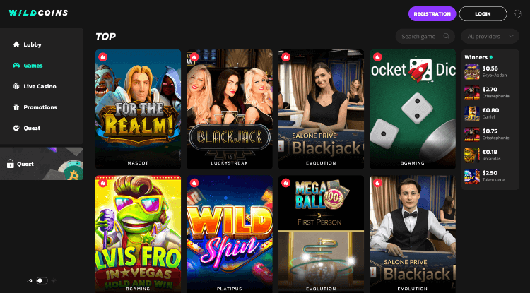 WildCoins Casino Games