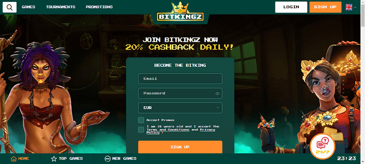 Bitkingz Casino Mainpage