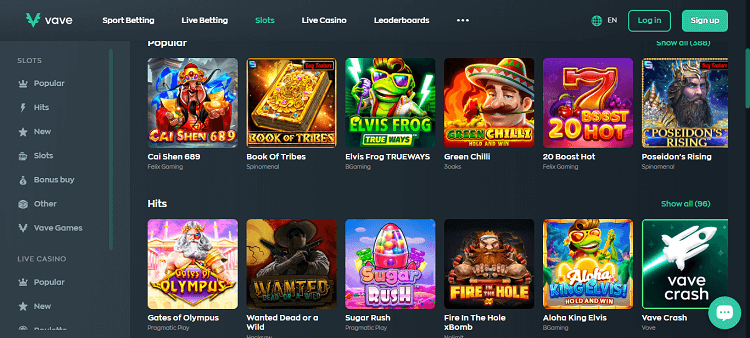 Vave Casino Games