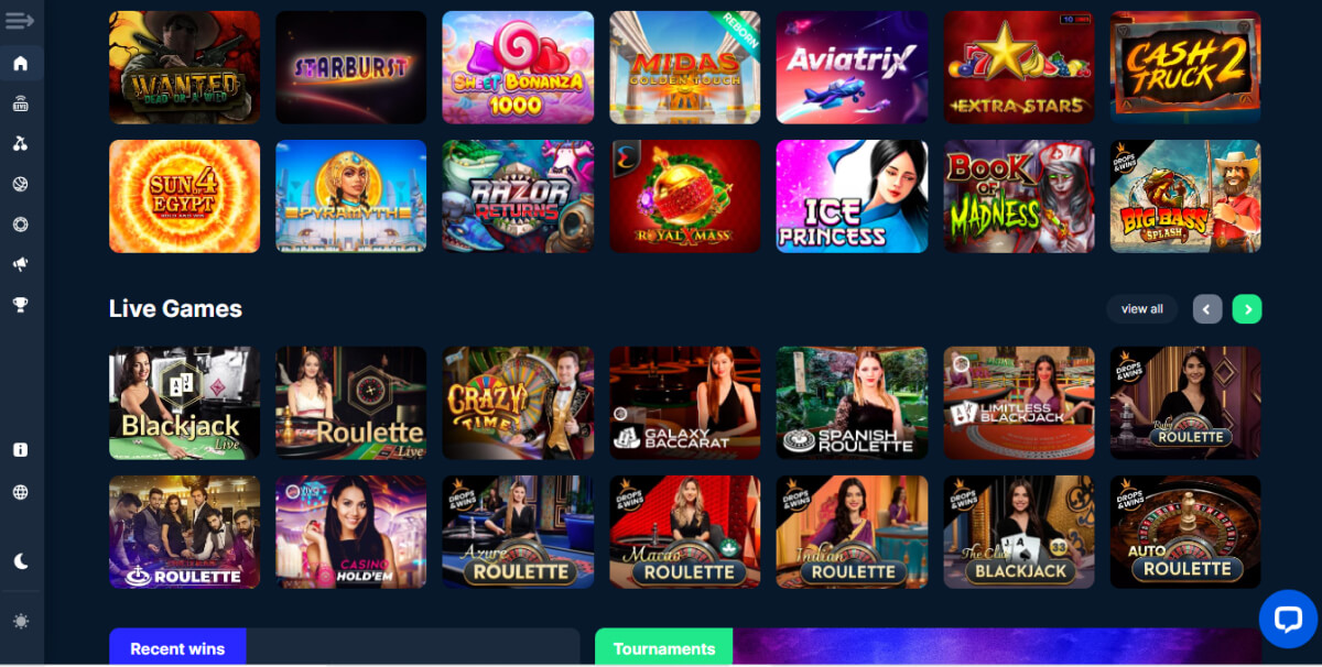 CryptoBetSports Casino All Games