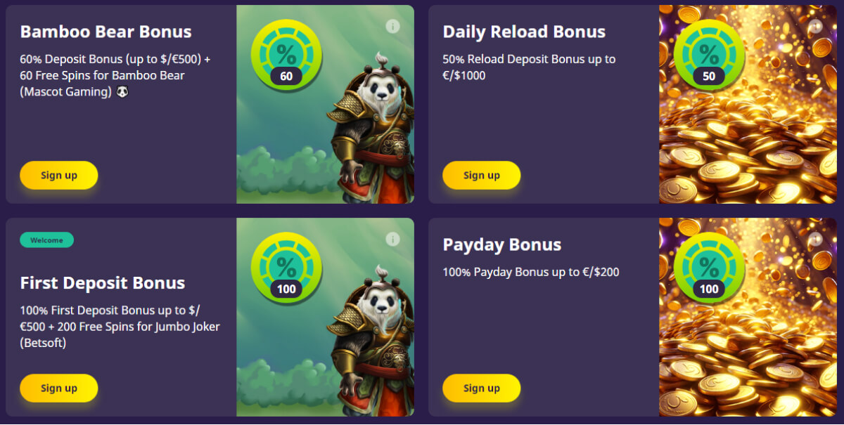 FatPanda Casino Bonuses and Promotions