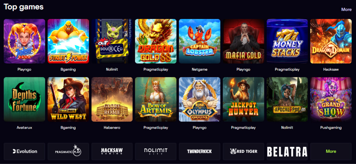 Immerion Casino Top Games