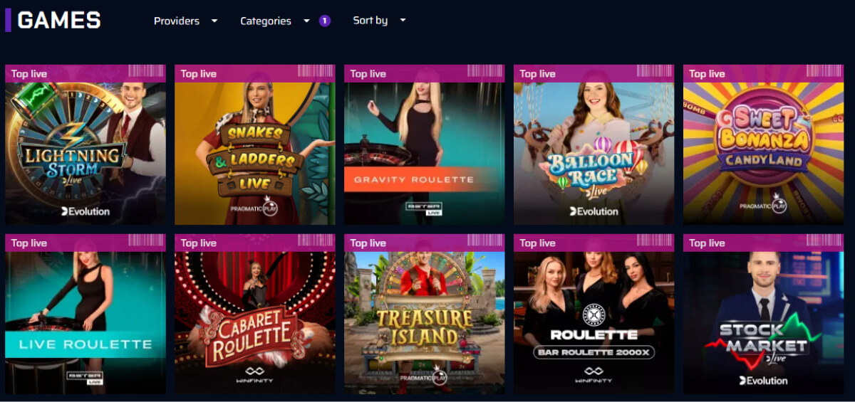 JustBit Casino Live Games