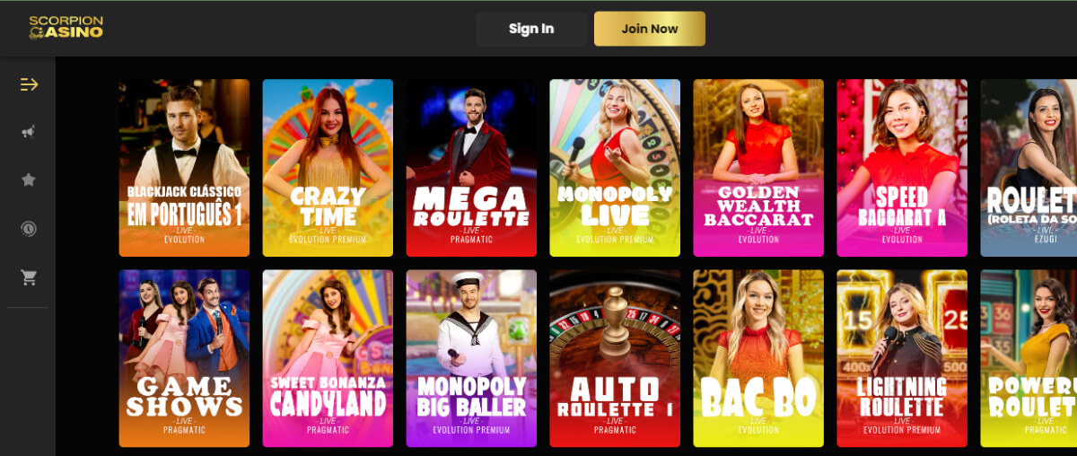 Scorpion Casino Live Casino Games