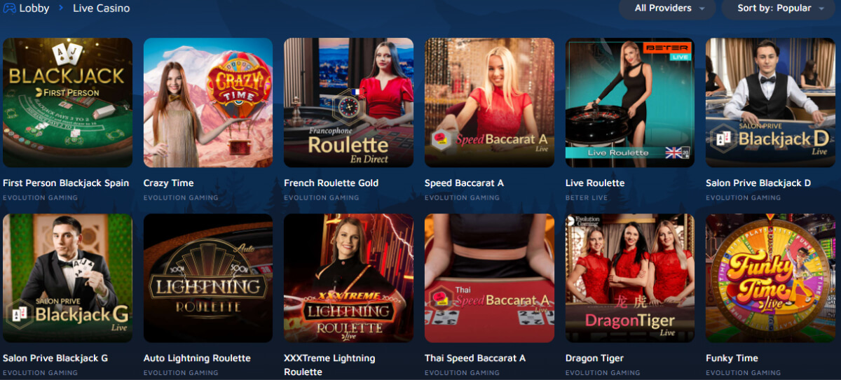 WolfBet Live Casino Games