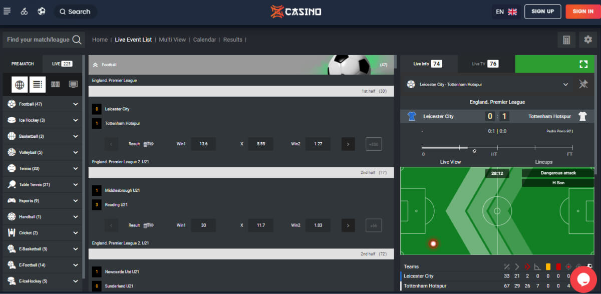 Zen Casino live sports betting