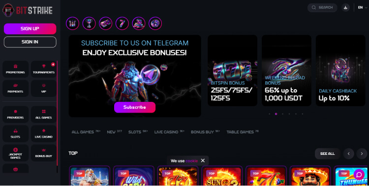 Design and Interface Bitstrike Casino