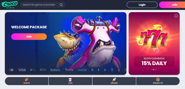 CrocoSlots Casino Review - Design and Interface